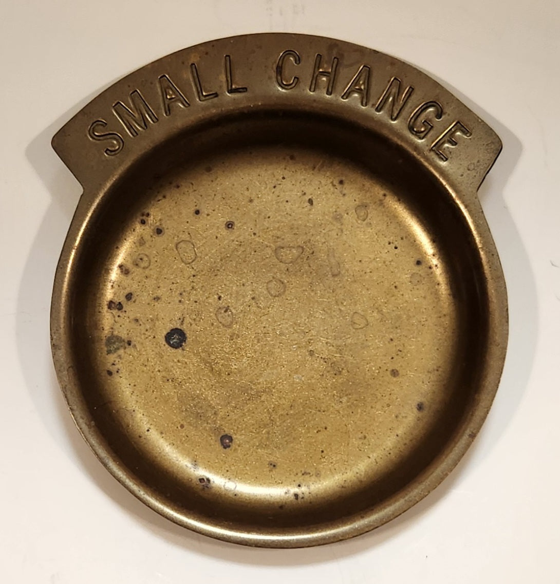 Vintage 1970s Small Change Brass Metal Coin Dish Tray