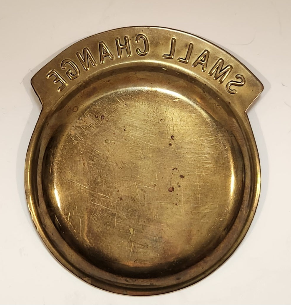 Vintage 1970s Small Change Brass Metal Coin Dish Tray 3