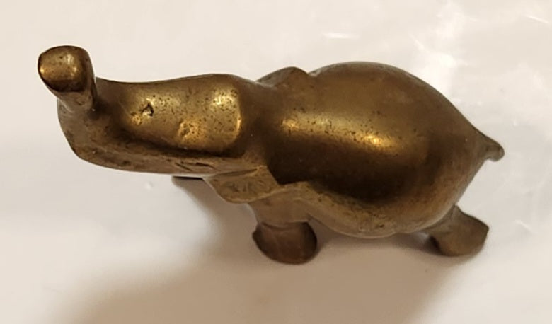Small Brass Elephant 2 1/2" Long Animal Figurine 6