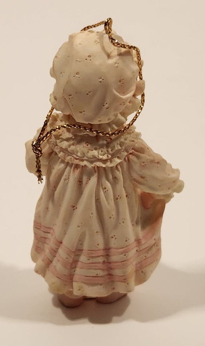 1993 Ashton Drake Heirloom Ornaments Sarah with Brown Teddy Bear Porcelain Figurine by Yolanda Bello 6