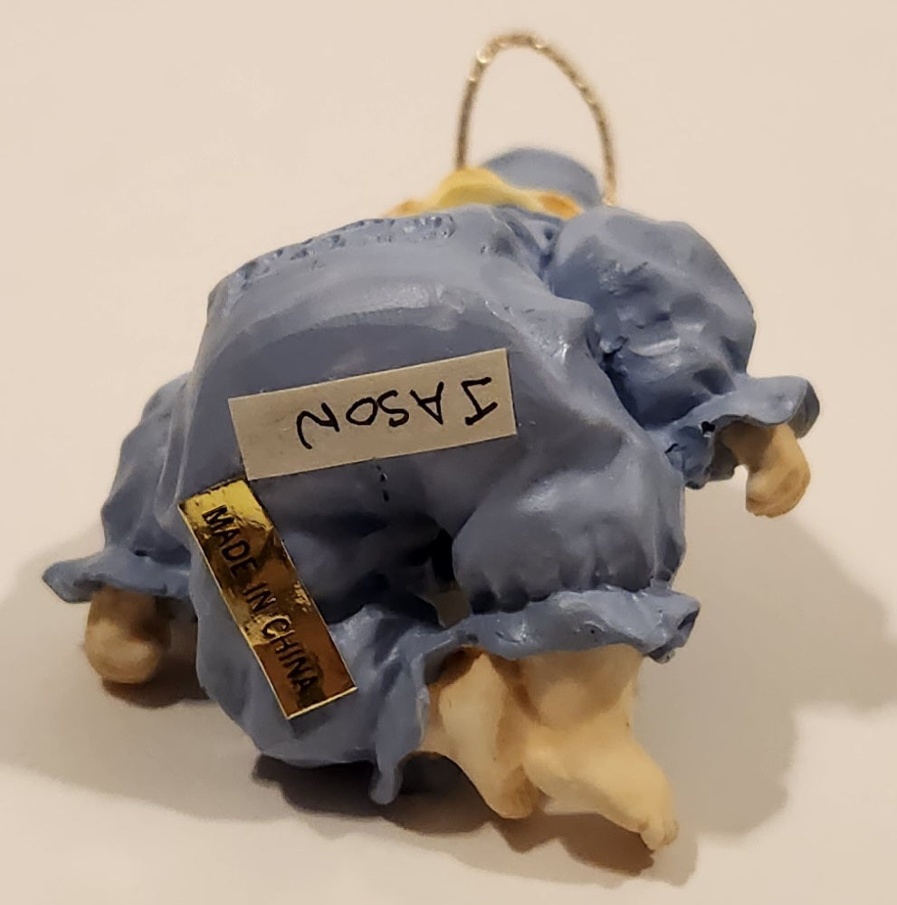 1993 Ashton Drake Heirloom Ornaments Jason in Blue Clown Suit Porcelain Figurine by Yolanda Bello 9
