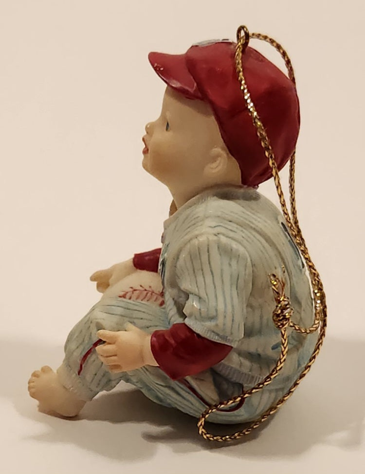 1993 Ashton Drake Heirloom Ornaments Michael in Baseball Uniform Porcelain Figurine by Yolanda Bello 4