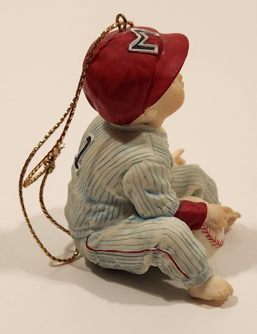 1993 Ashton Drake Heirloom Ornaments Michael in Baseball Uniform Porcelain Figurine by Yolanda Bello 6