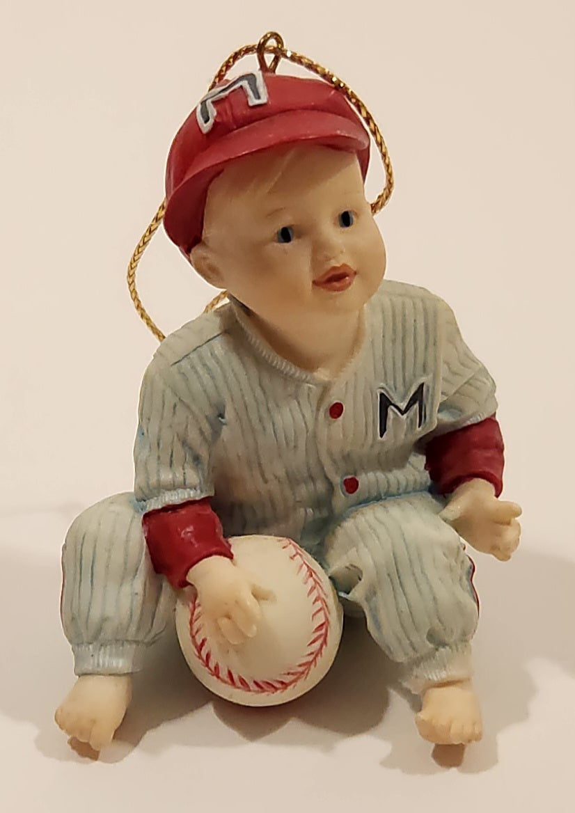 1993 Ashton Drake Heirloom Ornaments Michael in Baseball Uniform Porcelain Figurine by Yolanda Bello 7