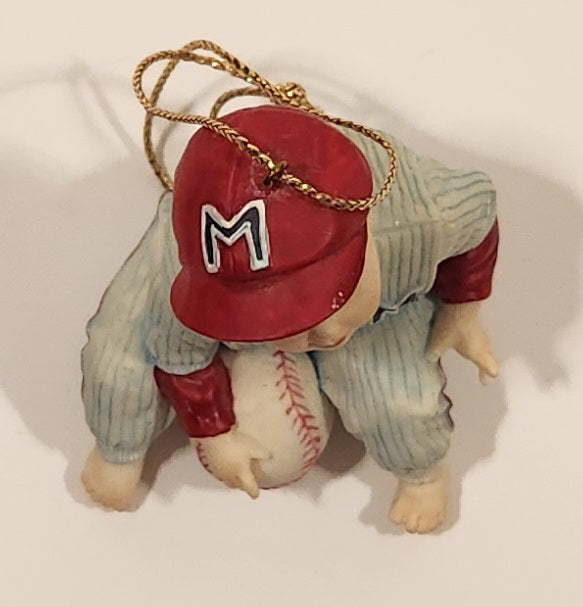 1993 Ashton Drake Heirloom Ornaments Michael in Baseball Uniform Porcelain Figurine by Yolanda Bello 8