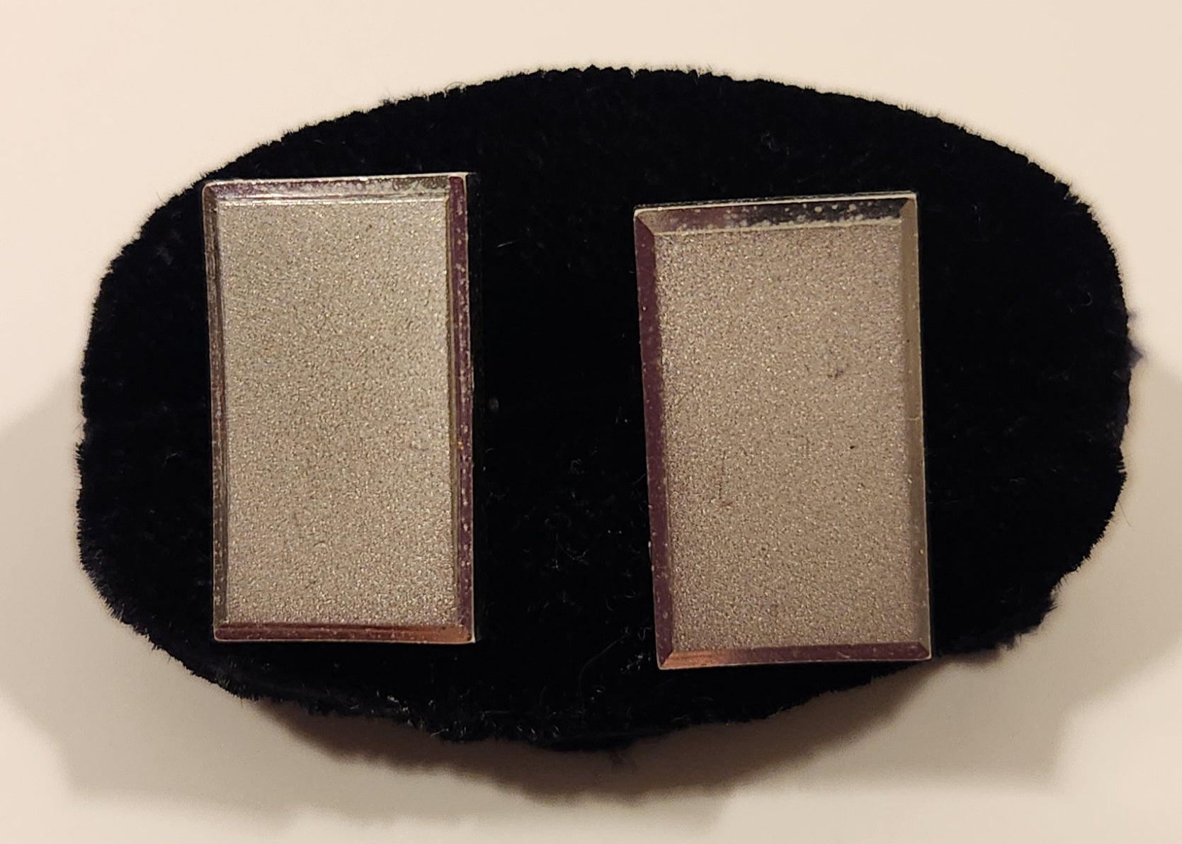 Vintage Rectangular Shaped Silver Tone Cufflinks