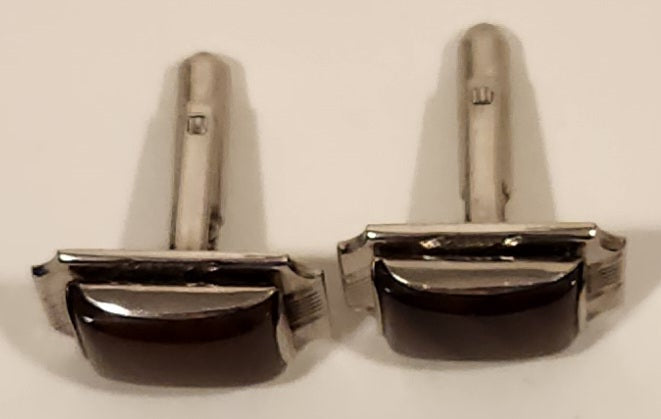 Vintage Tigers Eye Silver Tone Cufflinks 4