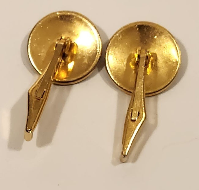 Vintage Gold Double Headed Eagle Black Gold Tone Cufflinks 5
