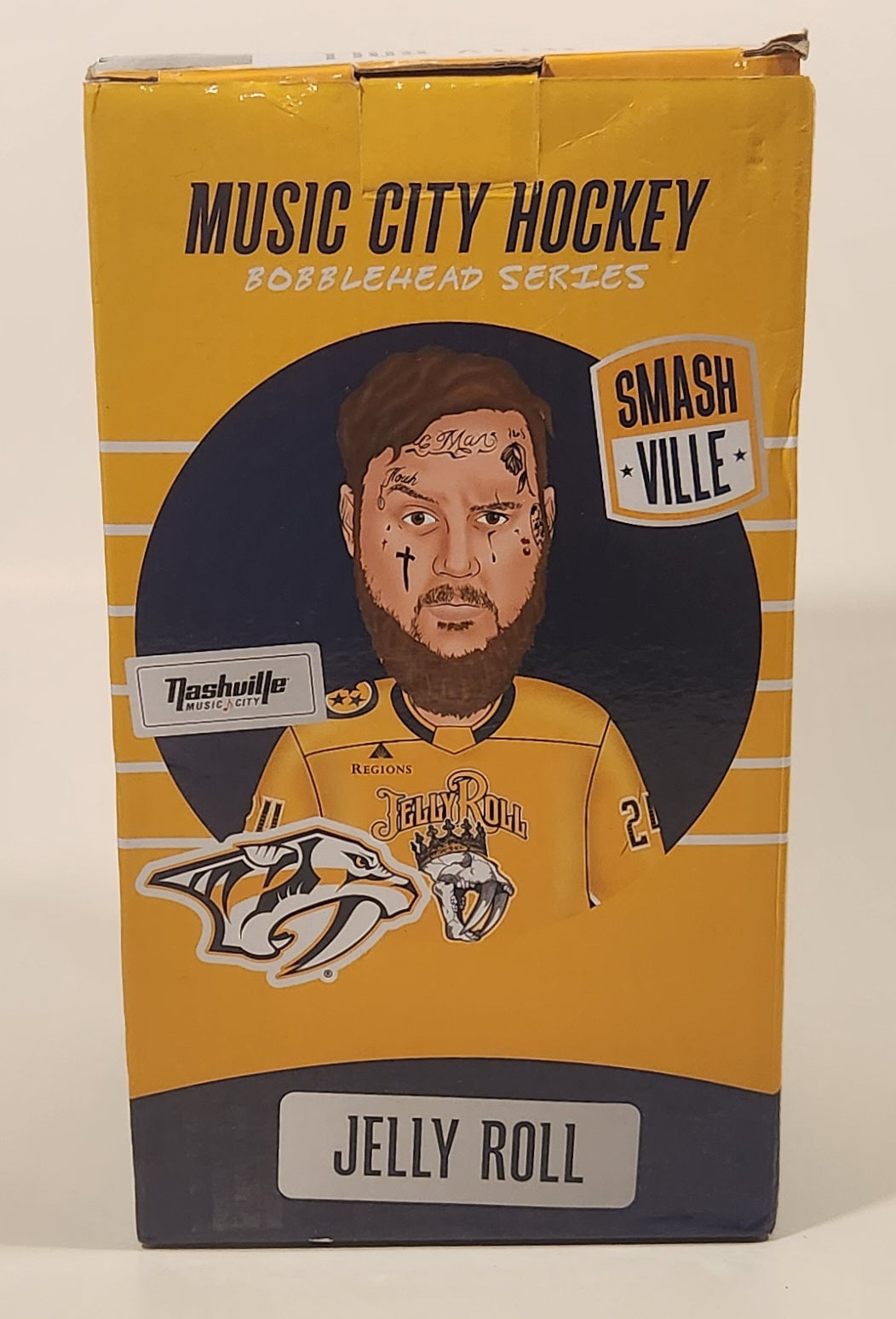 2025 BDA Sports NHL Nashville Predators Music City Hockey Bobblehead Series Smash Ville Jelly Roll 7" Tall Resin Figure New in Box 8