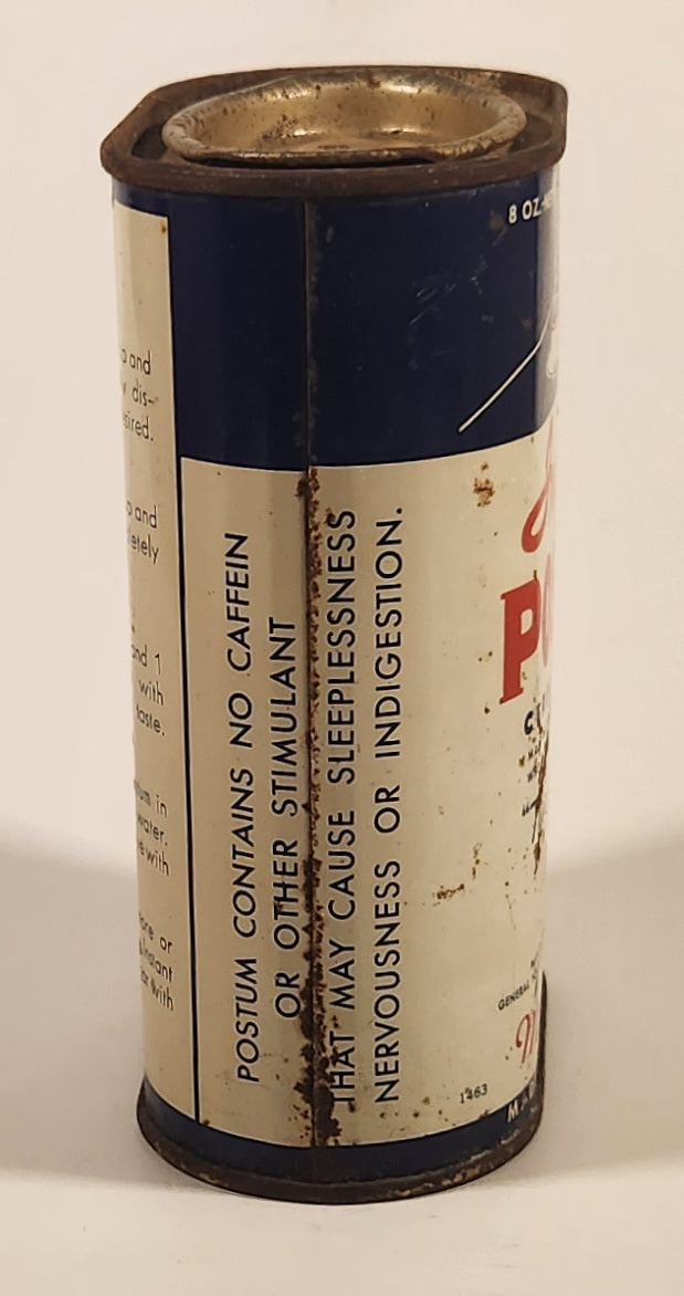 Vintage Post Food Products Instant Postum Cereal Beverage "There's a Reason" 8 oz Tin Metal Can 4