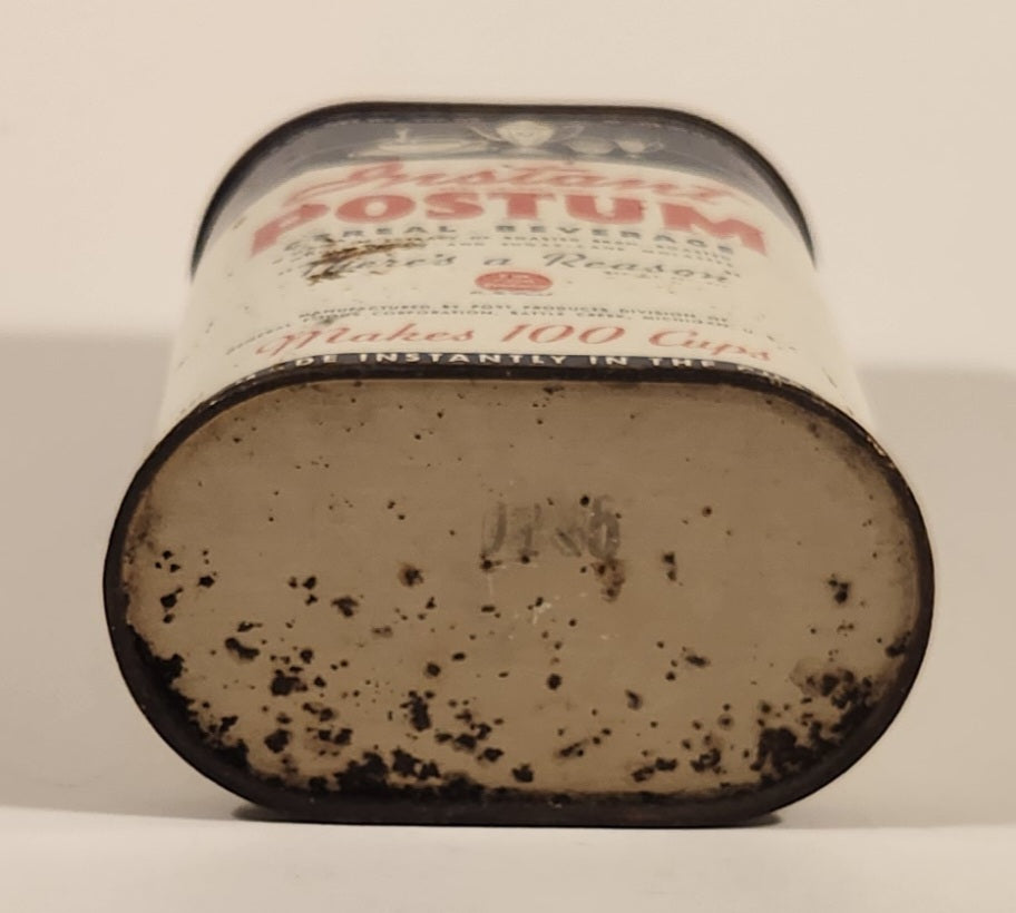 Vintage Post Food Products Instant Postum Cereal Beverage "There's a Reason" 8 oz Tin Metal Can 6