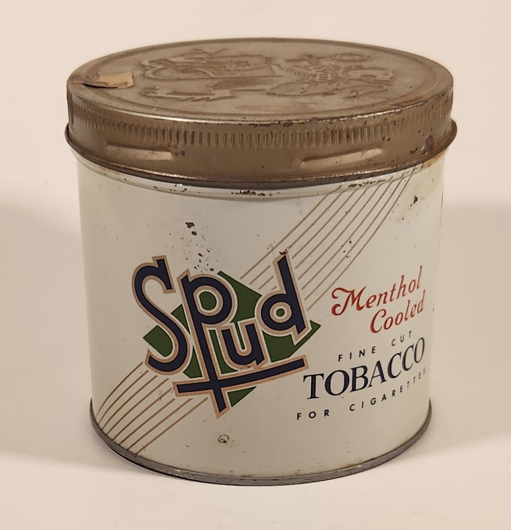 Rare Vintage Spud Menthol Cooled Fine Cut Tobacco For Cigarettes Tin Metal Can