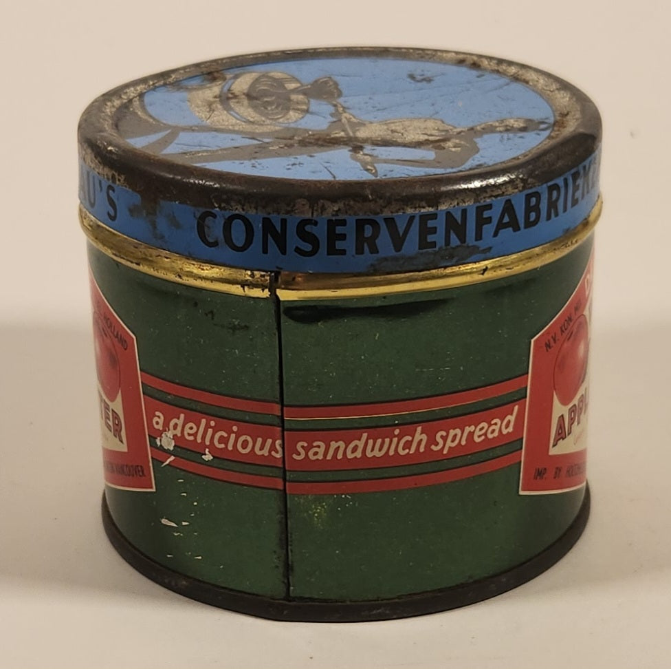 Rare Vintage De Betuwe Dutch Apple Butter A Delicious Sandwich Spread Tin Metal Container 2