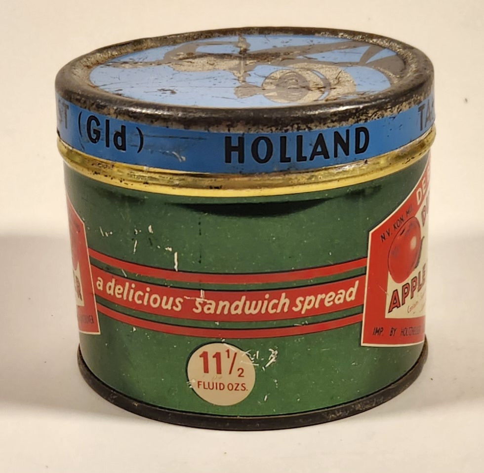 Rare Vintage De Betuwe Dutch Apple Butter A Delicious Sandwich Spread Tin Metal Container 4