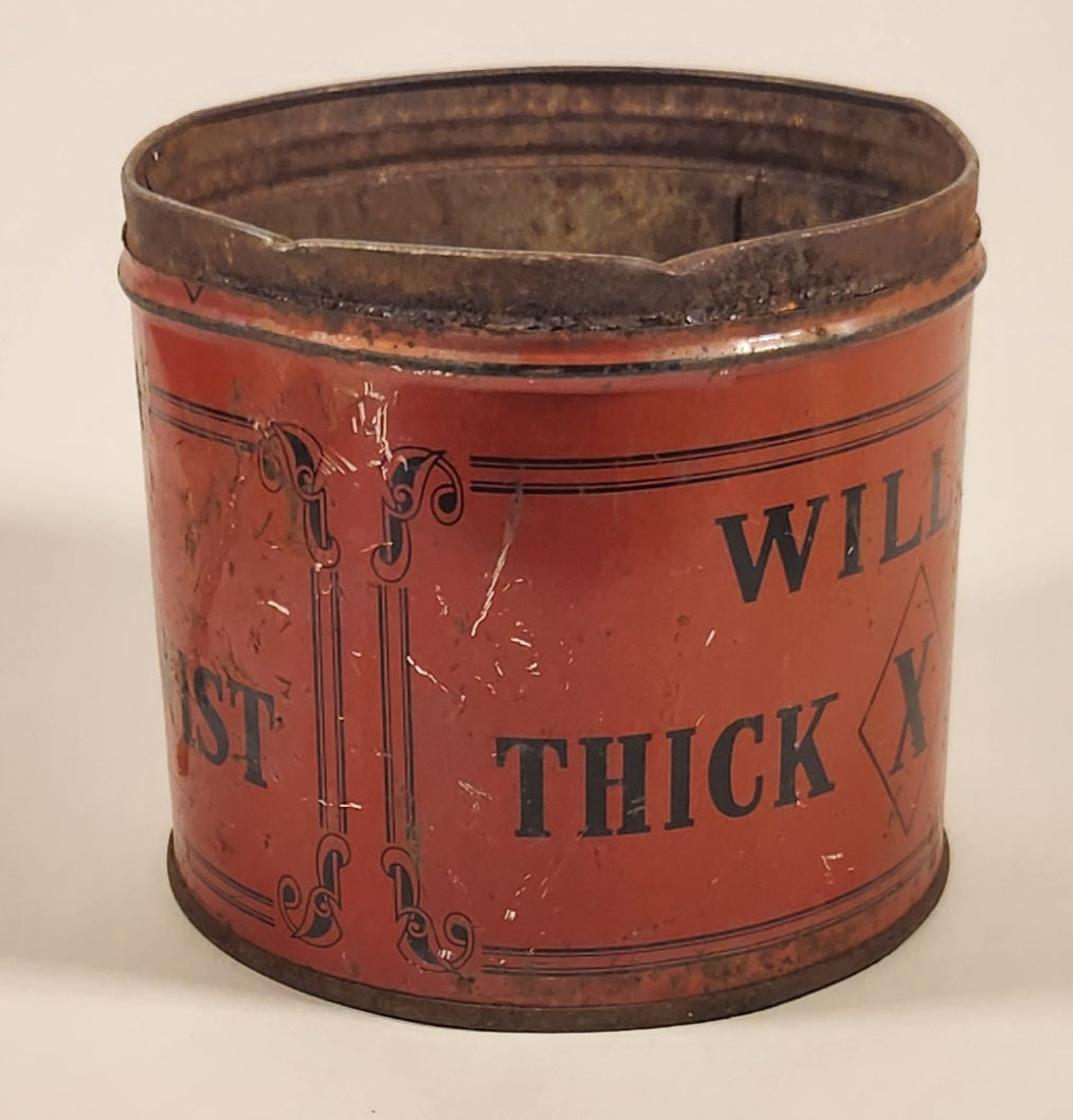 Rare Vintage Wills's Thick X Twist Tobacco Metal Can No Lid 2