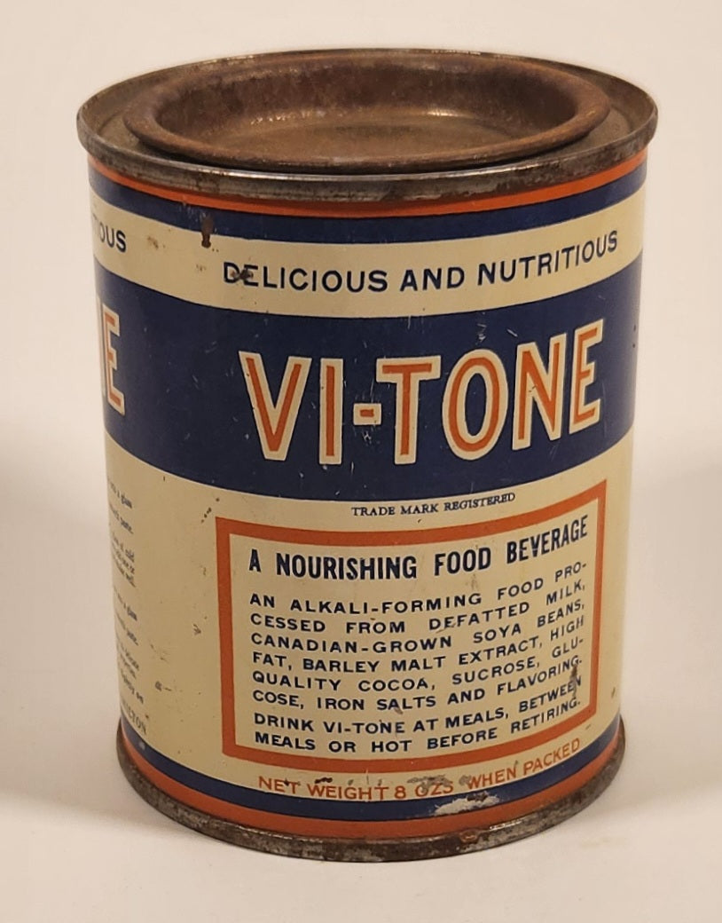 Rare Antique 1930s Vi-Tone A Nourishing Food Beverage Delicious And Nutritious Metal Can Hamilton Ontario 5