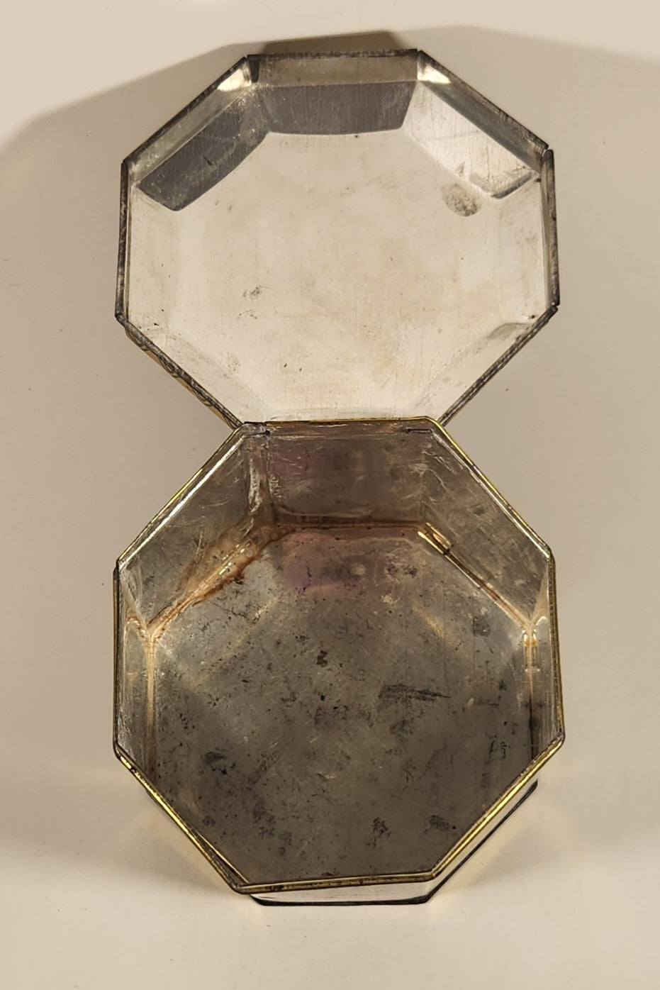 Vintage German Nurnberger Lebkuchenfabrik Gottfr Wicklein Nurnberg Octagonal Hinged Tin Metal Container 7
