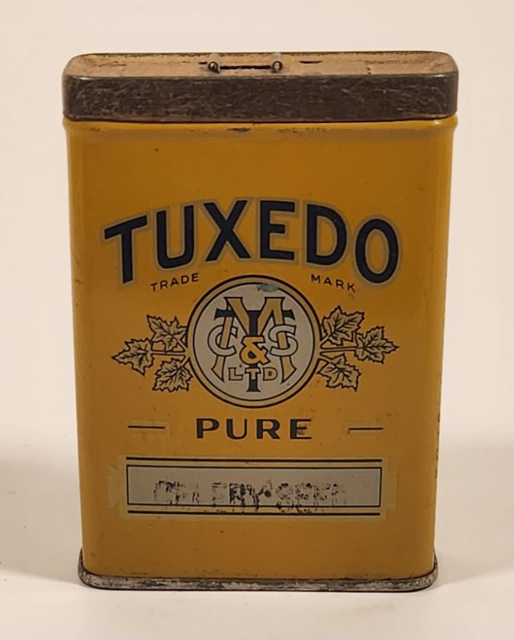 Vintage Tuxedo Pure Celery Seed Yellow 3 1/4" Tall Tin Metal Spice Container