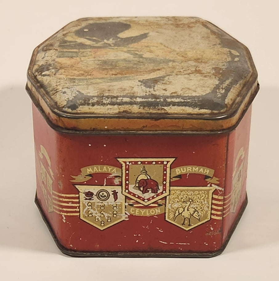 Antique 1937 H. M. King Edward VIII Commemorative Hinged Tin Metal Container 3