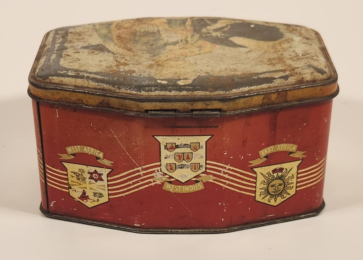 Antique 1937 H. M. King Edward VIII Commemorative Hinged Tin Metal Container 4