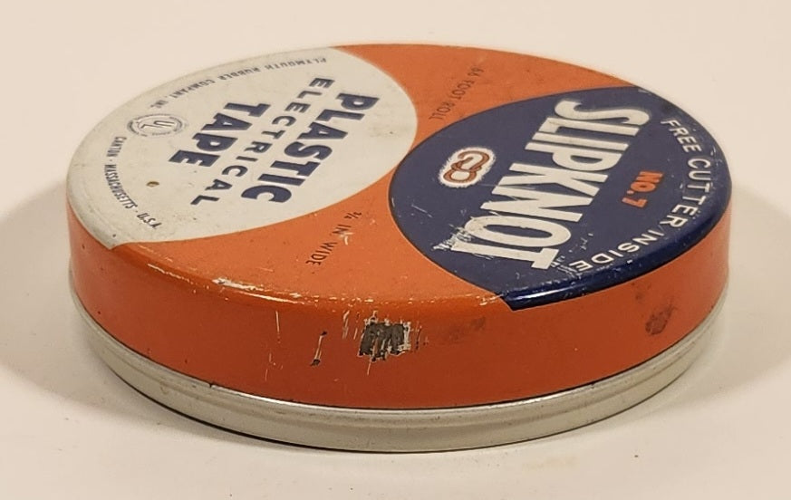 Vintage Plymouth Rubber Company Canton Massachusetts Slipknot No. 7 Plastic Electrical Tape Tin Metal Container 3