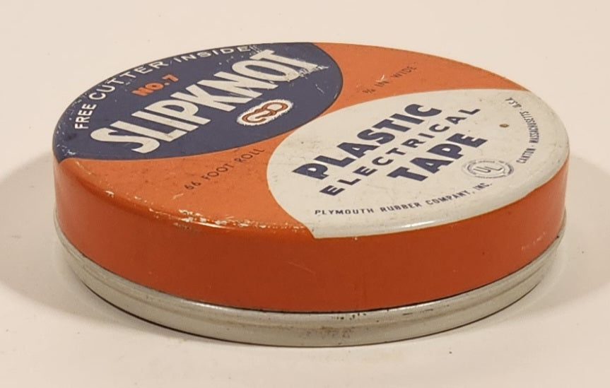 Vintage Plymouth Rubber Company Canton Massachusetts Slipknot No. 7 Plastic Electrical Tape Tin Metal Container 5