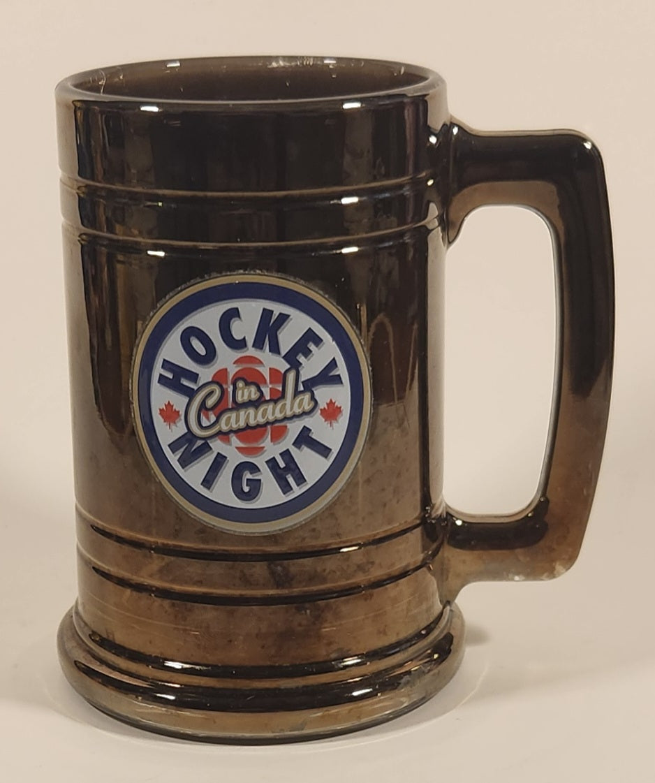 CBC Hockey Night In Canada 5 1/4" Tinted Glass Beer Mug Cup