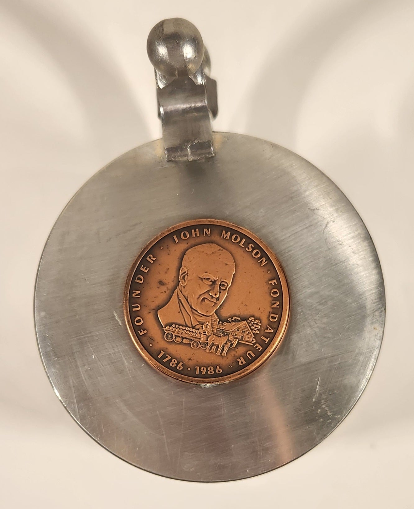 Rare Rastal Molson 1786-1986 200th Annivesary Founder John Molson Clear Glass Beer Mug with Metal Lid 6
