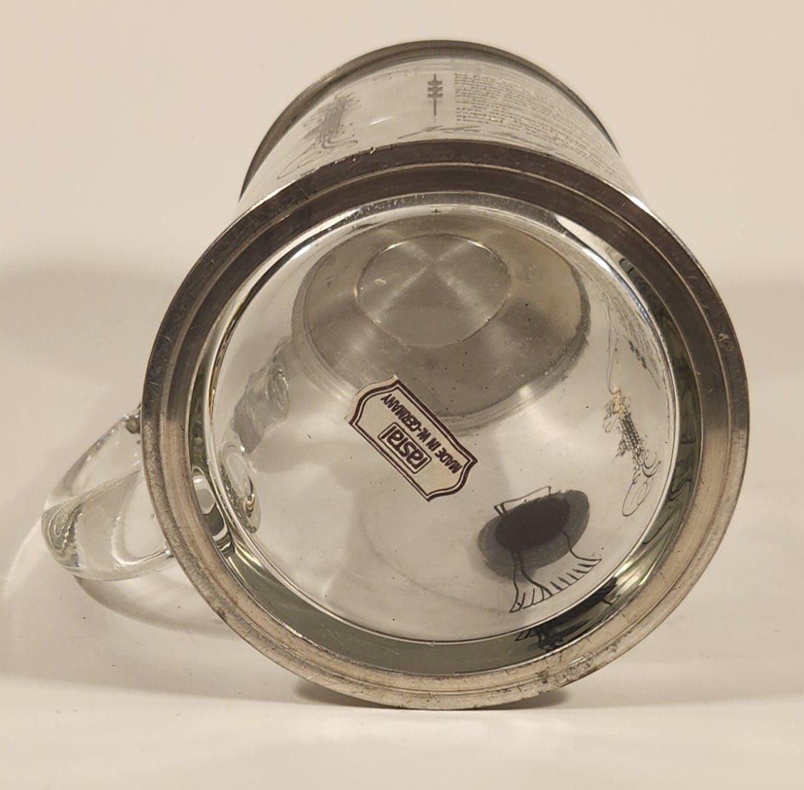 Rare Rastal Molson 1786-1986 200th Annivesary Founder John Molson Clear Glass Beer Mug with Metal Lid 7