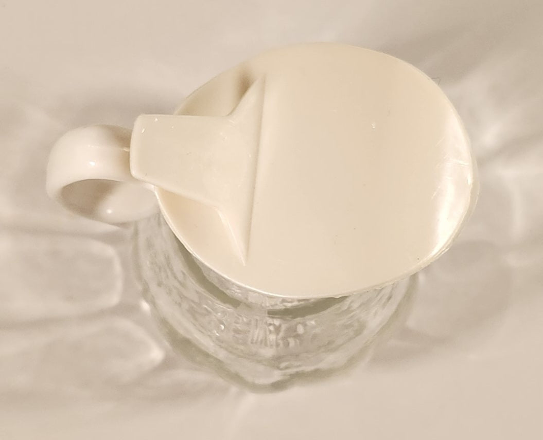 Vintage Twinpak Clear Glass Syrup Pouring Bottle with White Plastic Lid 5