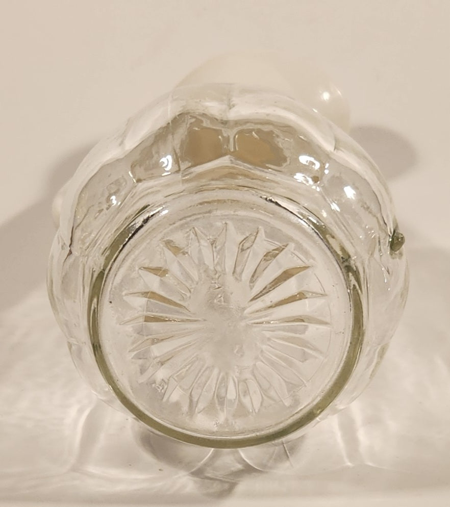 Vintage Twinpak Clear Glass Syrup Pouring Bottle with White Plastic Lid 6