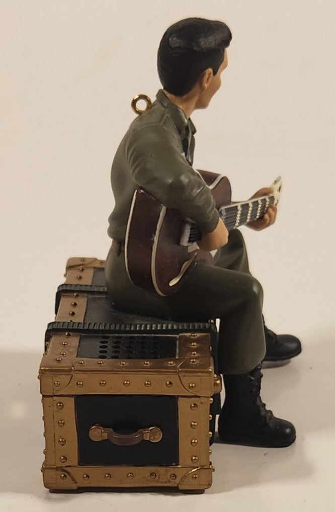 2000 Carlton Cards EPE Elvis Presley A Long Way From Home U.S. Army Singing Christmas Ornament 5