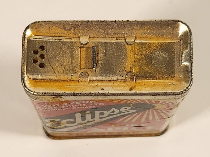 Rare Antique Western Pure Foods Ltd Winnipeg Canada Eclipse Pure Spice Turmeric Tin Metal Container Near Full 5