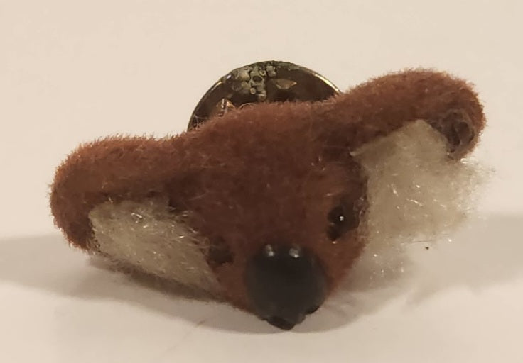Fuzzy Brown Australian Koala Small Brooch Pin