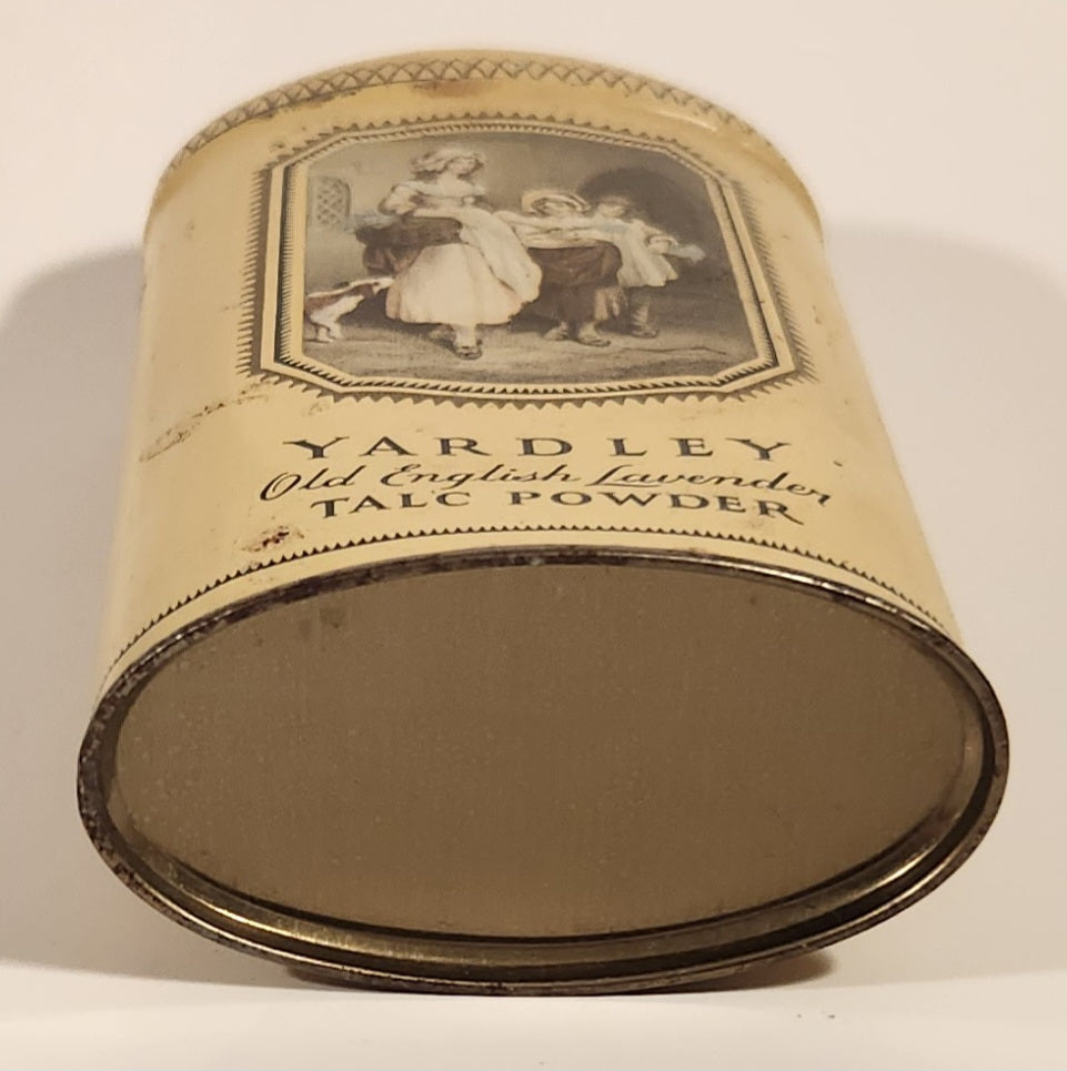 Antique Yardley Old English Lavender Talc Powder Tin Can Still Full 6