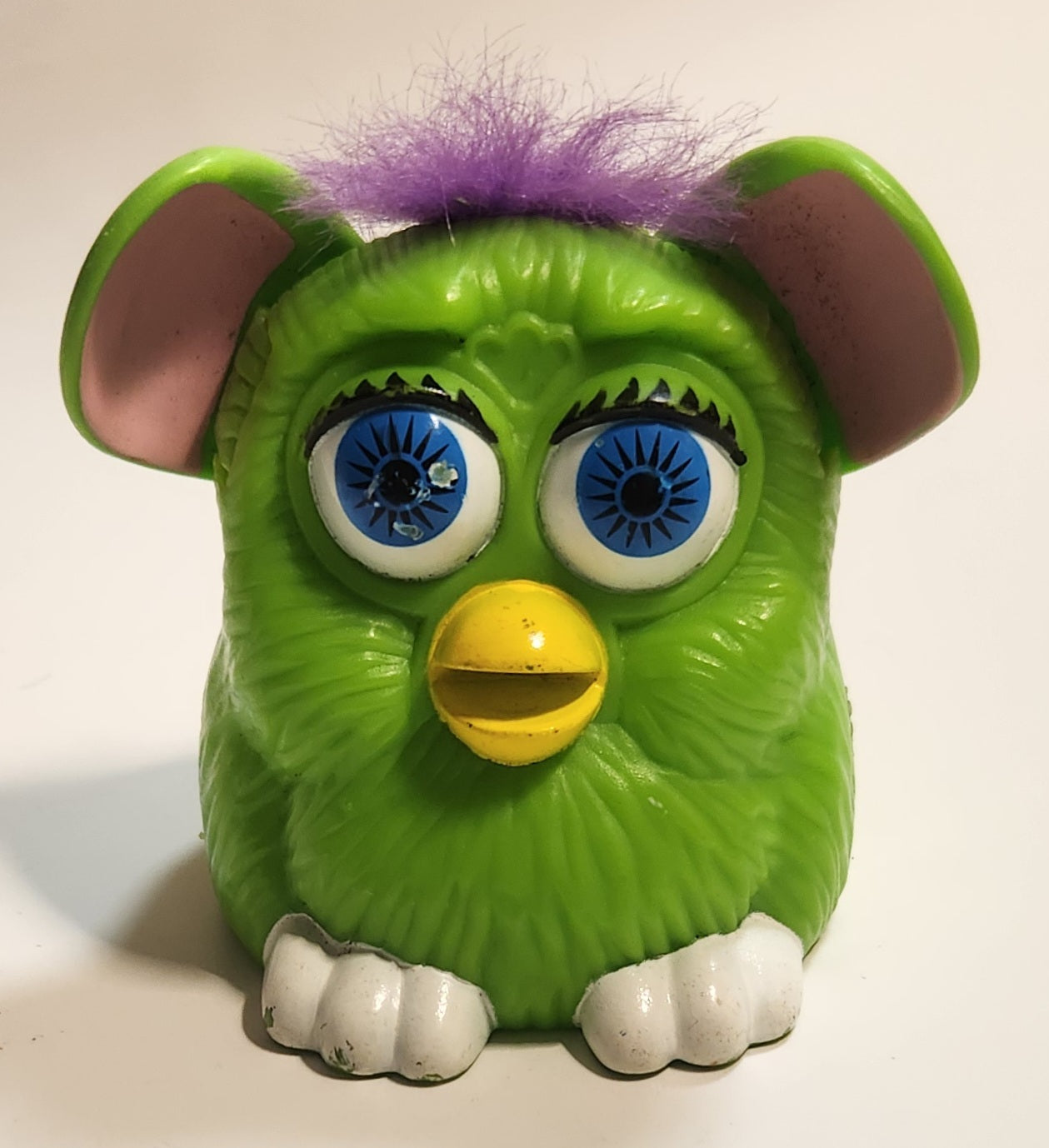 1998 McDonald's Tiger Electronics Furby Green 3" Plastic Toy Figure