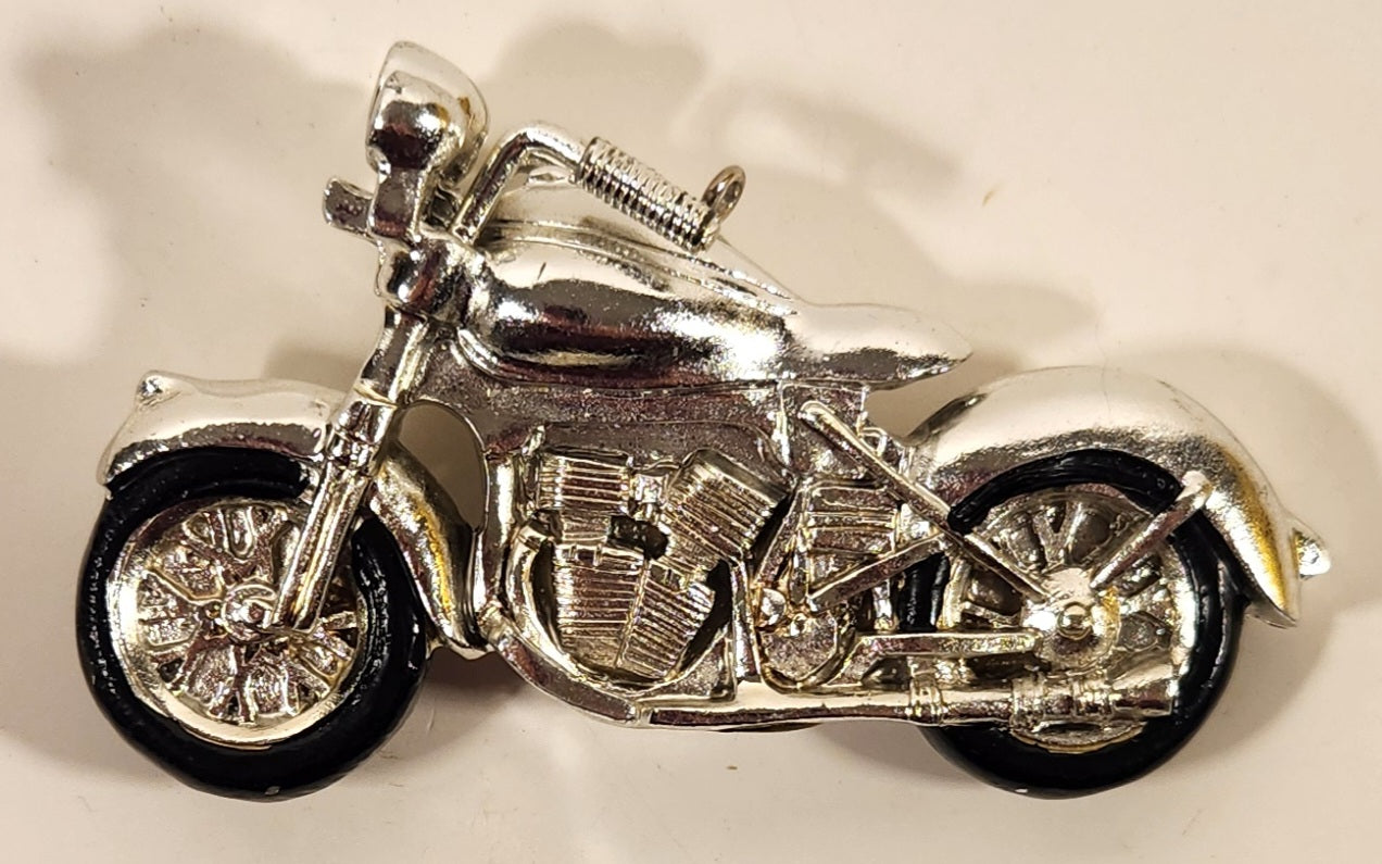 Motorcycle Hanging Chrome Silver Look Resin Christmas Tree Ornament 2