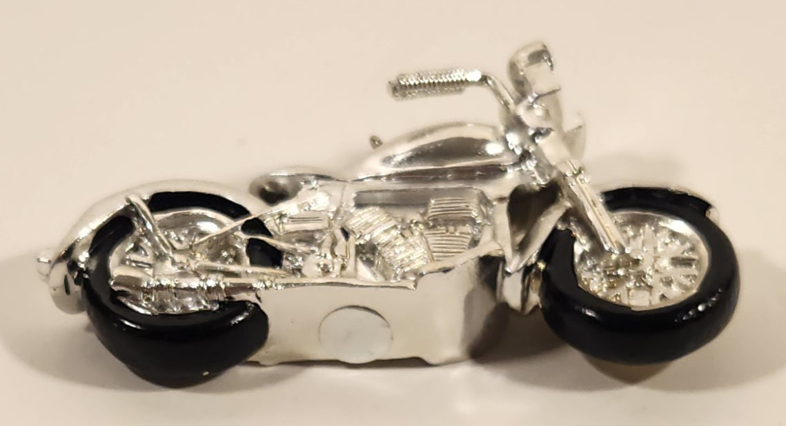 Motorcycle Hanging Chrome Silver Look Resin Christmas Tree Ornament 4