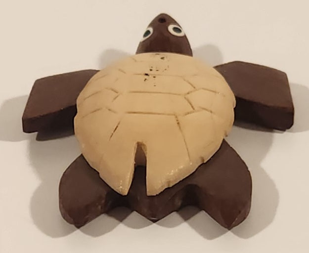 Miniature Sea Turtle 2 1/2" Wood Carving 3