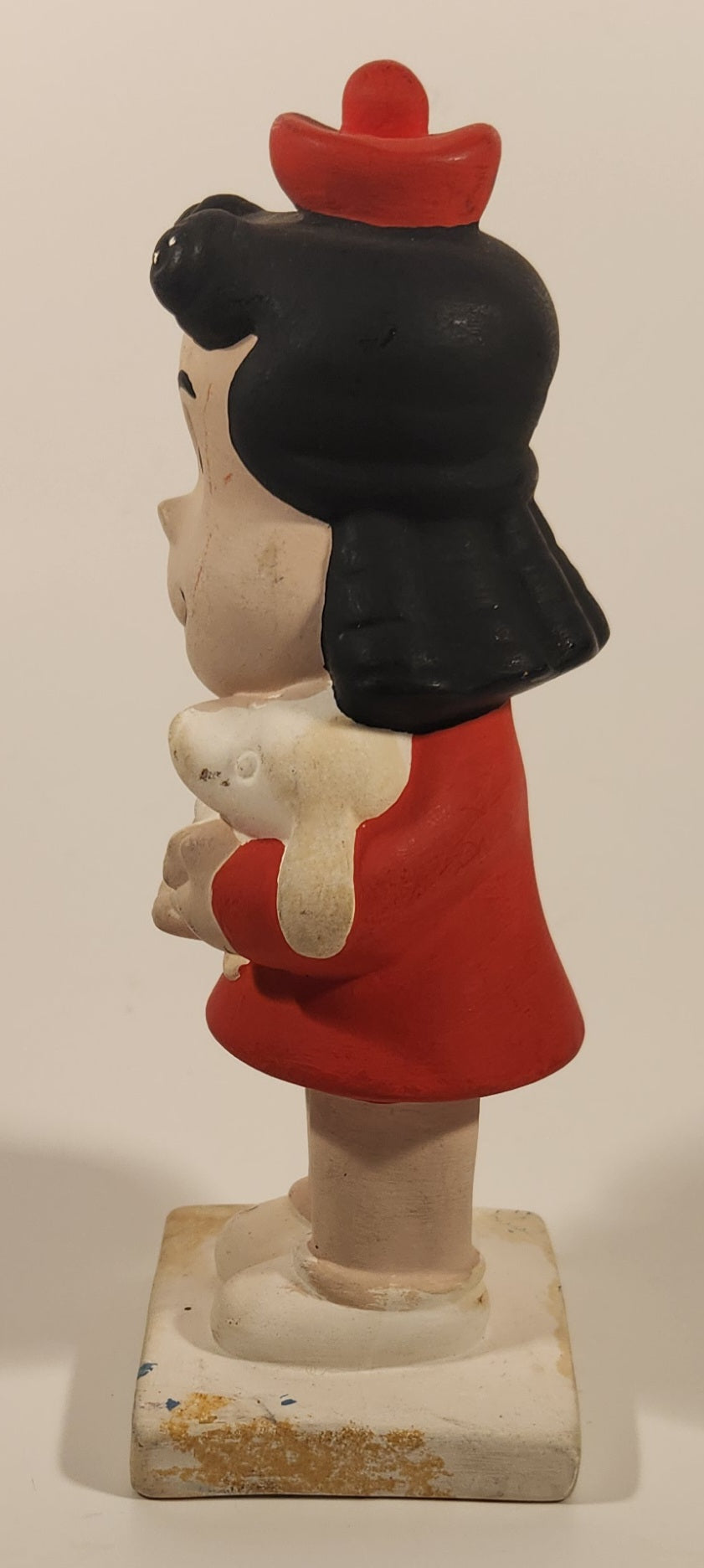 Vintage 1970s Little Lulu Holding Pal Puppy Dog 7 1/2" Hand Painted Ceramic Figurine 2