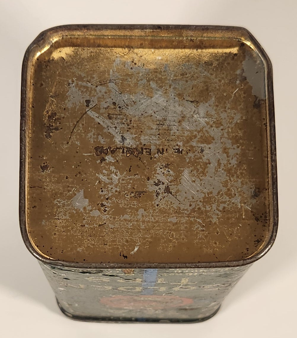 Rare Antique Tetleys Tea Golden Tips Dark Green Tin Metal Container 6