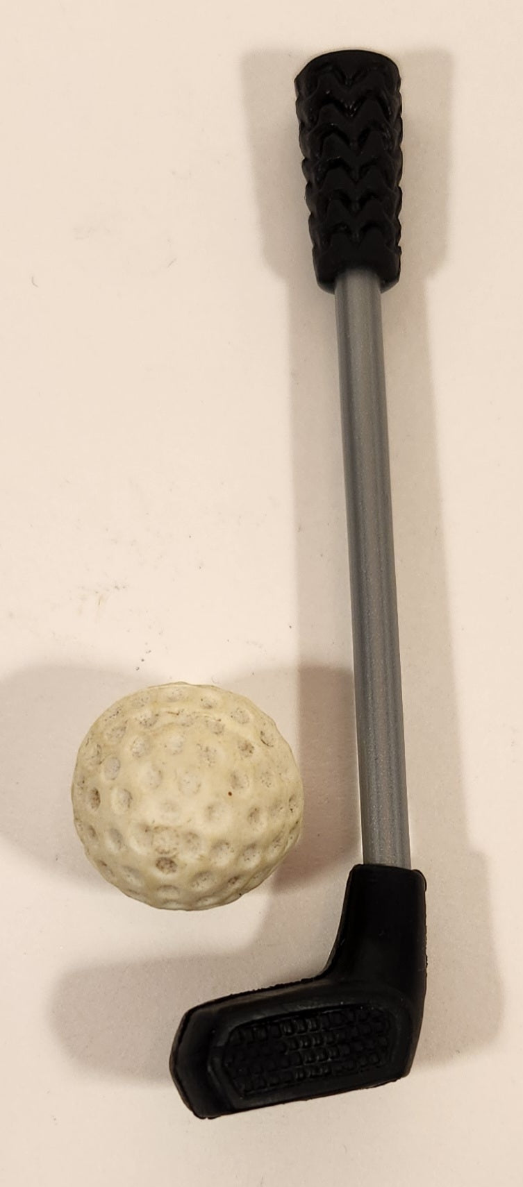 Black Rubber Golf Club and Ball Miniature Toy Play Set