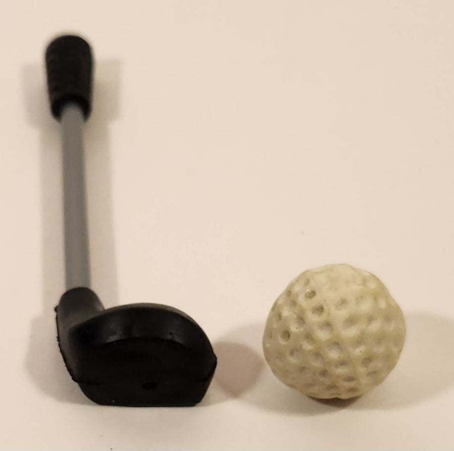 Black Rubber Golf Club and Ball Miniature Toy Play Set 3