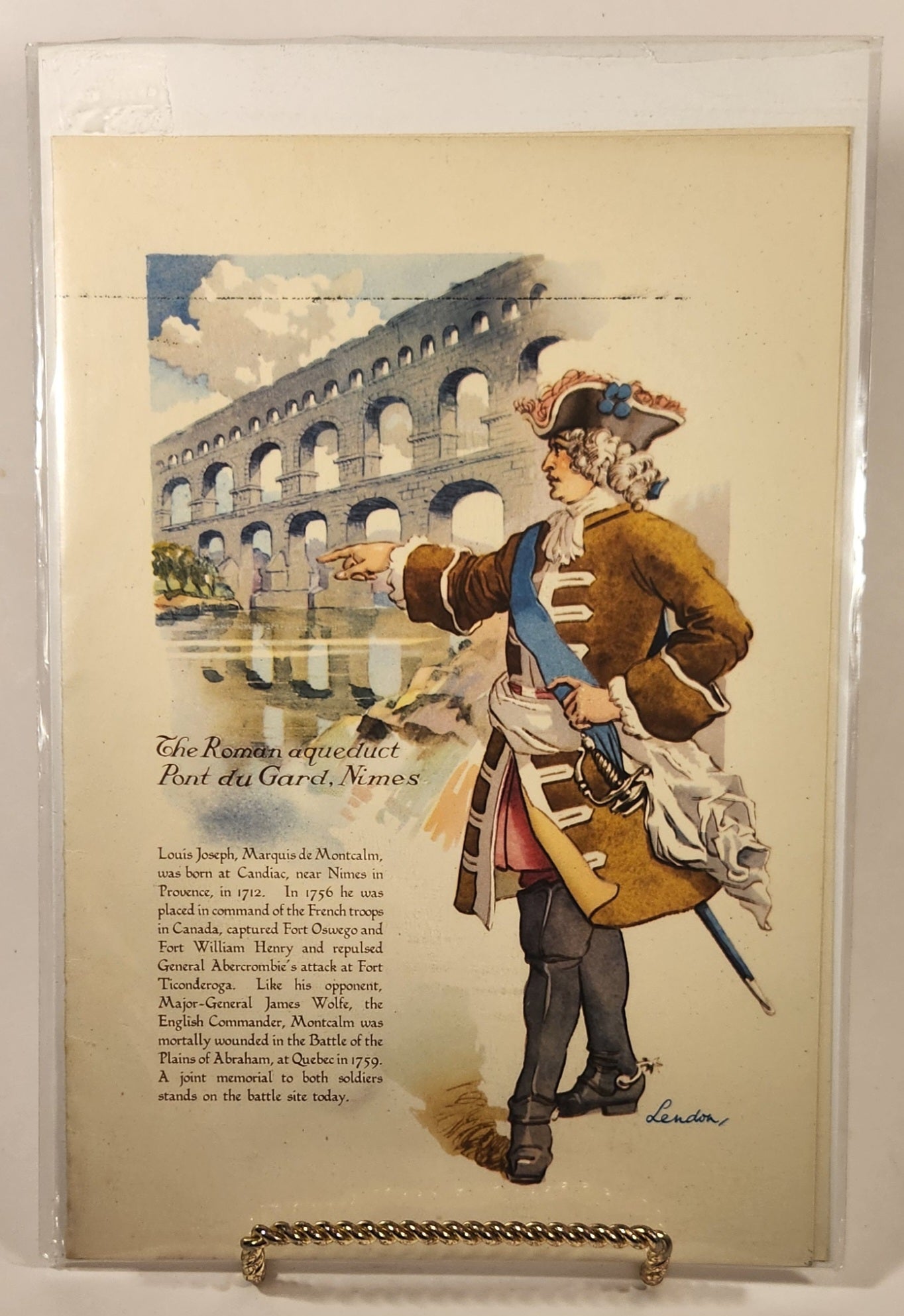 Vintage 1959 Canadian Pacific Empress of England Passenger Ship Louis Joseph The Roman Aqueduct Pont du Guard, Nimes 6 3/4" x 9 5/8" Dinner Menu