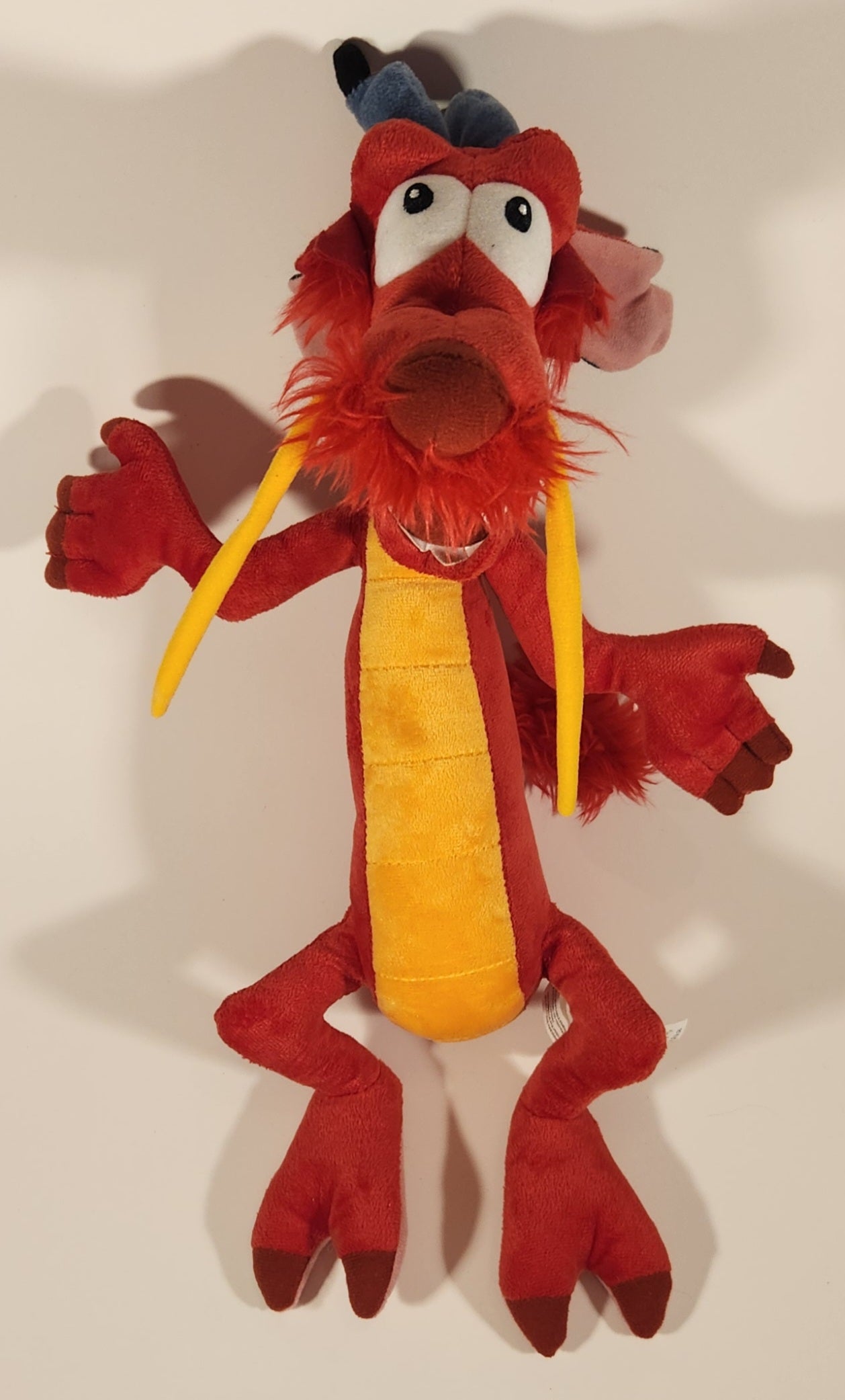 Disney Store Mulan Mushu Red Dragon 15" Tall Stuffed Plush Toy