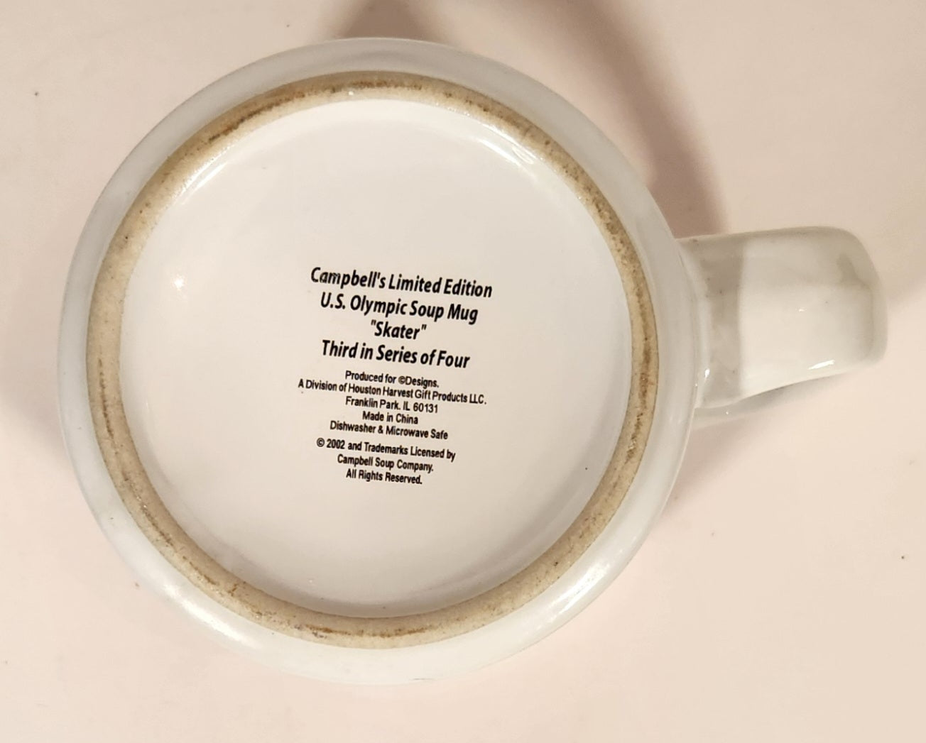 2002 Houston Harvest Gift Products Campbell's Soup Limited Edition 2002 Salt Lake City Winter Olympics U.S. Olympic "Skater" Ceramic Soup Mug 7