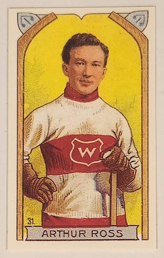1991 Hockey Immortals C55 A Lancaster Reprint 1911-12 Imperial Tobacco Hockey Players No. 31 Arthur Ross Wanderers Mini Sports Trading Card