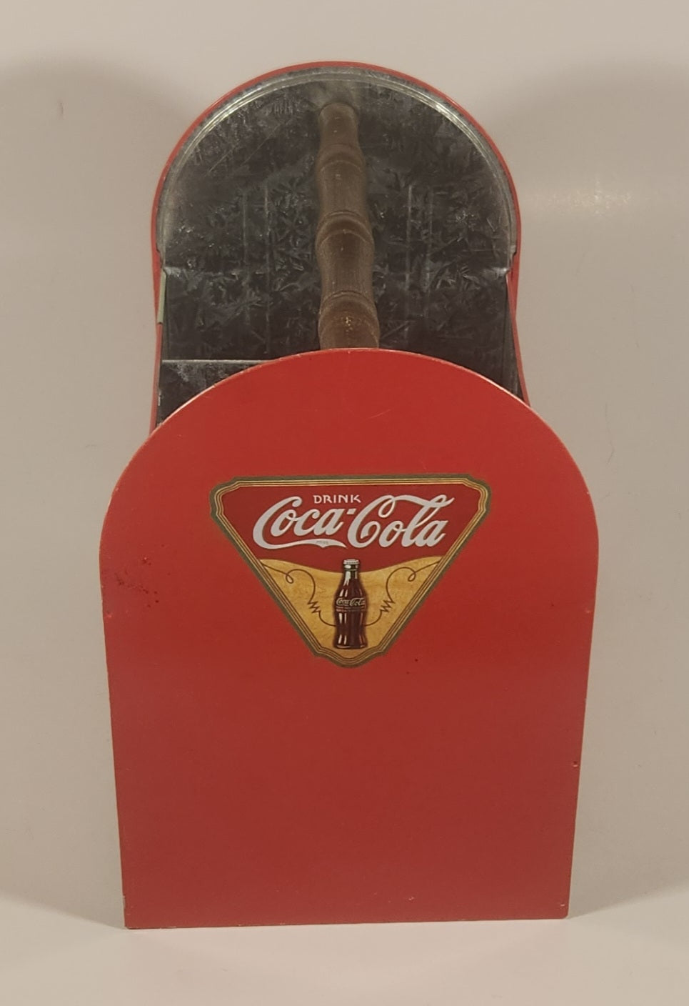 Drink Coca Cola Delicious Refreshing Galvanized Metal Drink Carrying Case with Wood Handle 6