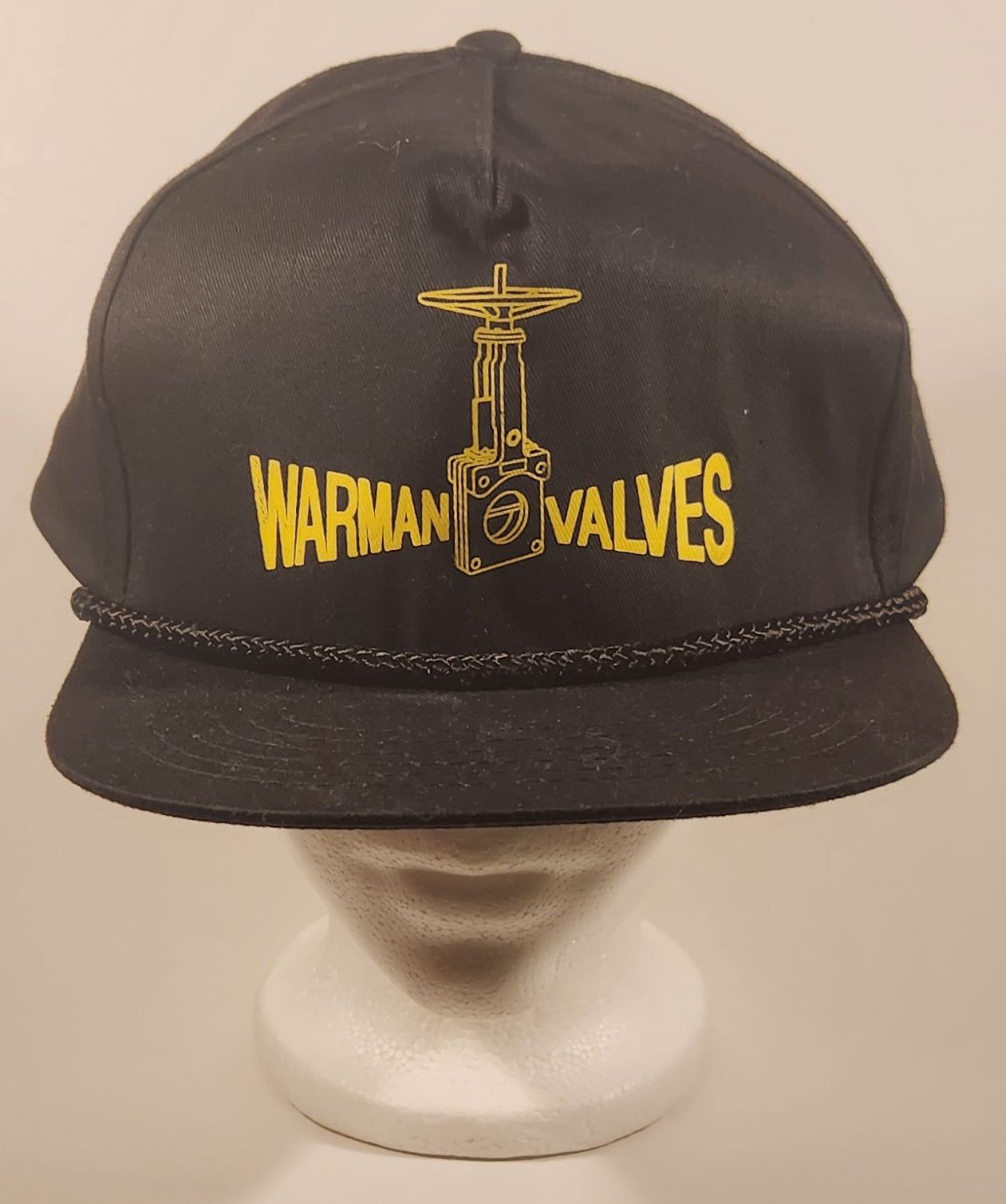 Vintage Warman Valves Black Snapback Trucker Cap Hat