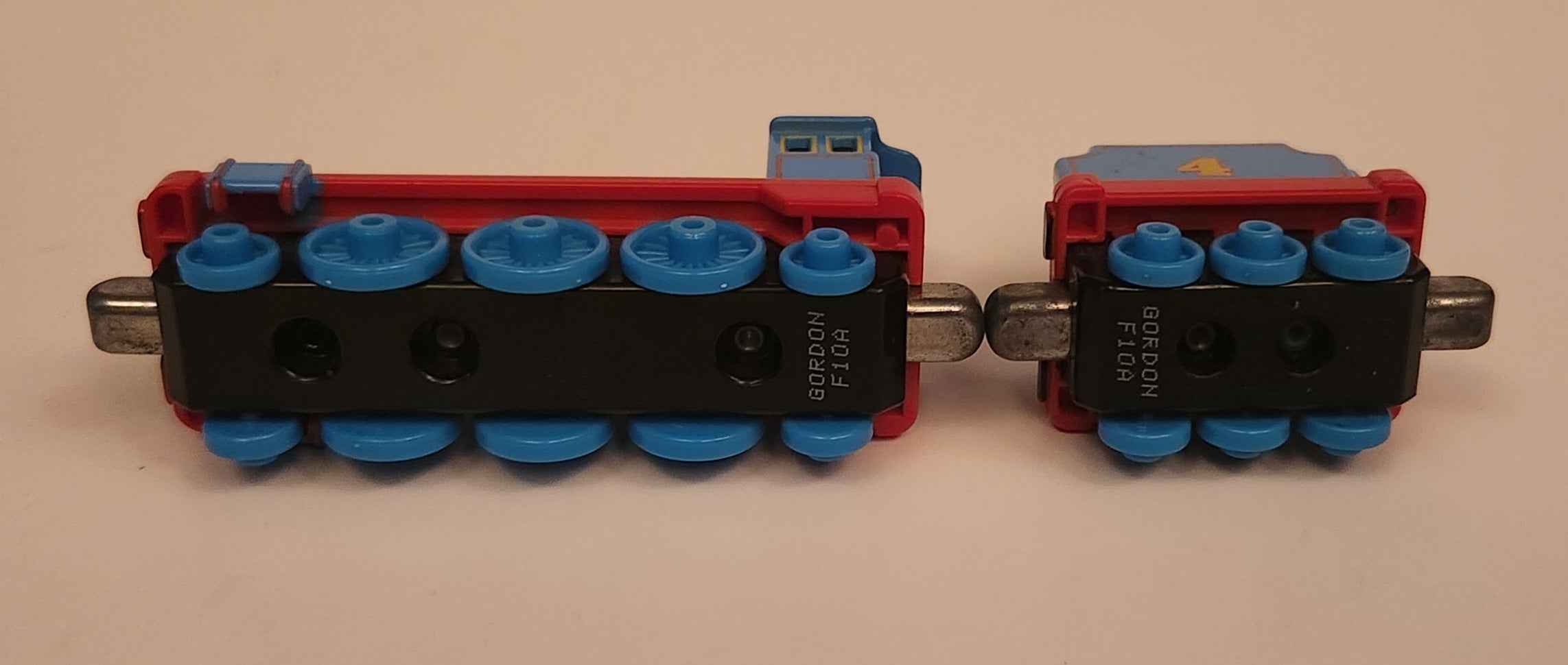 2012 Mattel Gullane Thomas The Train & Friends #4 Gordon with Coal Car Blue Magnetic Die Cast Toy Vehicle Set R9036 8